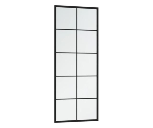 Стенни огледала, 2 бр., черни, 100x40 см, метал