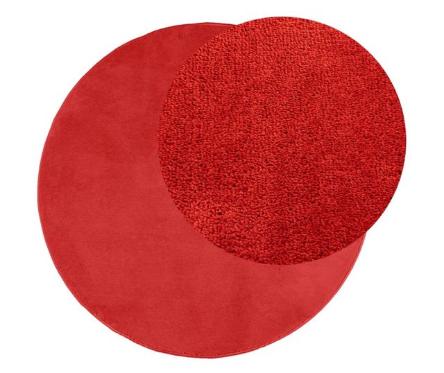 OVIEDO piros rövid szálú szőnyeg Ø 280 cm