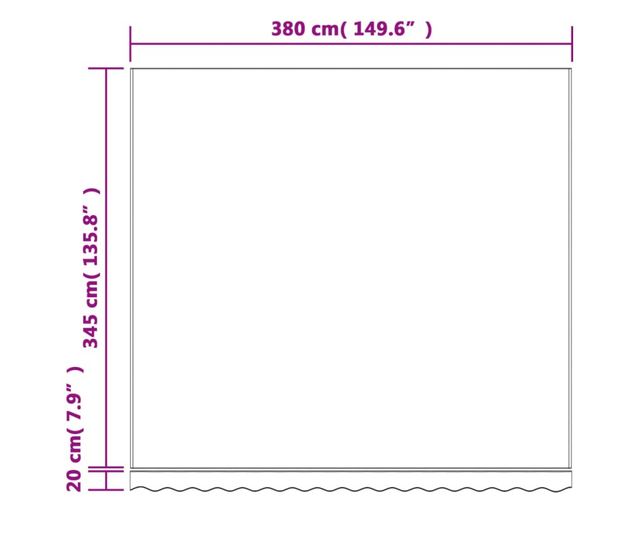 piros és fehér csíkos pótszövet napellenzőhöz 4x3,5 m