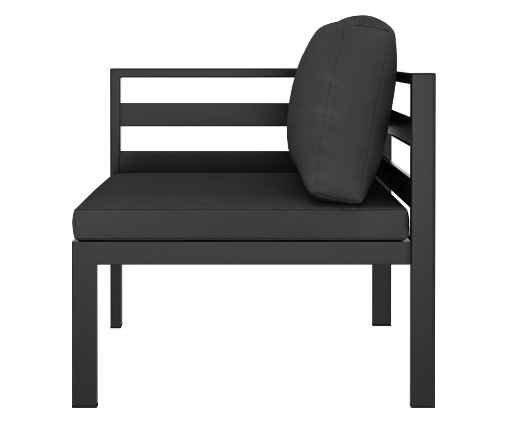 Градински комплект с възглавници, 7 части, антрацит, алуминий - 4