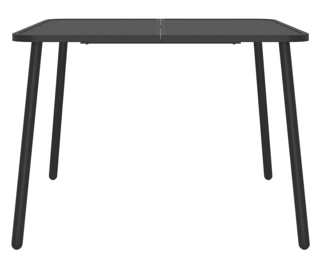 Комплект градински мебели, 7 части, антрацит, стомана - 8