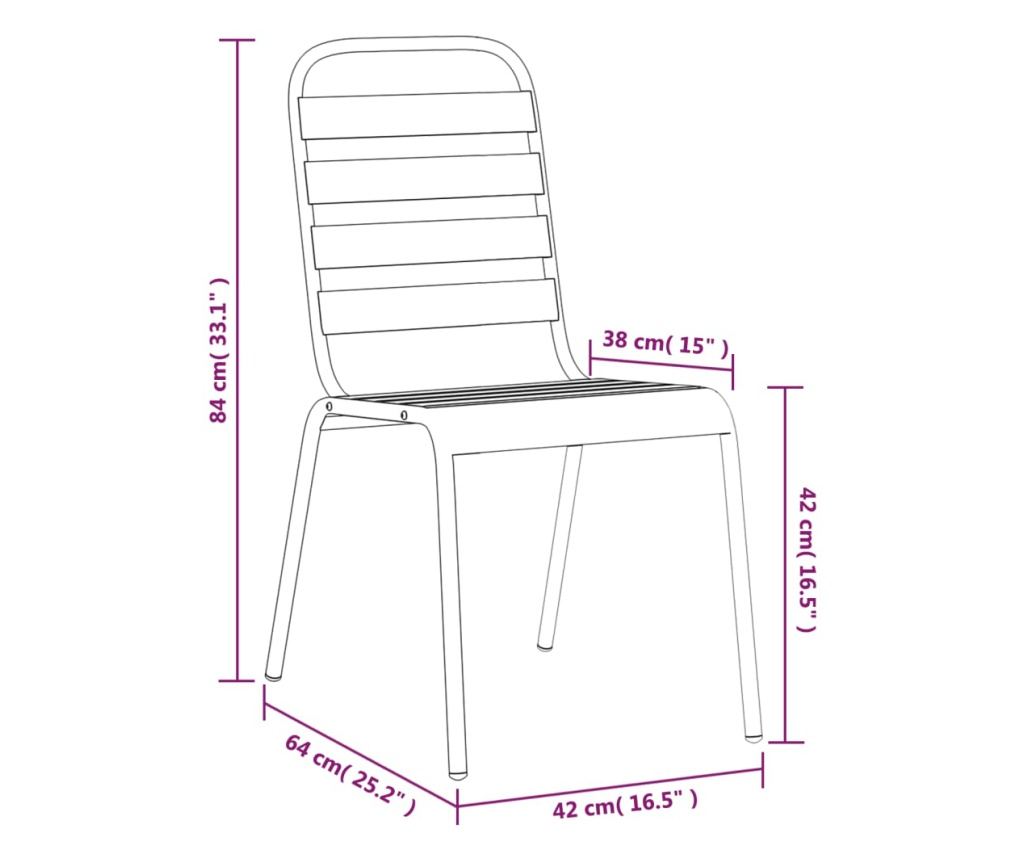 Градински комплект за хранене, 5 части, антрацит, стомана - 10
