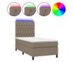 Пружинен легло с матрак и LED, таупе сиво, 100x200 см, текстил thumbnail 2
