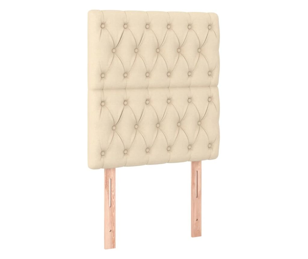 Тапицирано легло с матрак и LED, кремаво, 80x200 см, текстил - 7