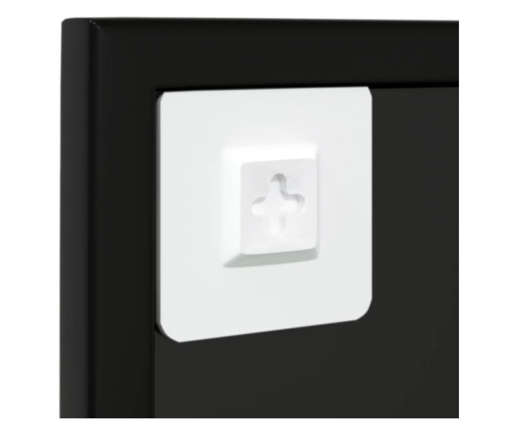 Стенни огледала, 3 бр., черни, 80x60 см, метал - 6