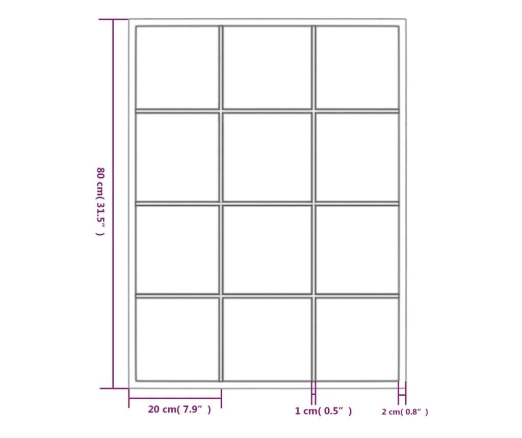 Стенни огледала, 3 бр., черни, 80x60 см, метал - 7
