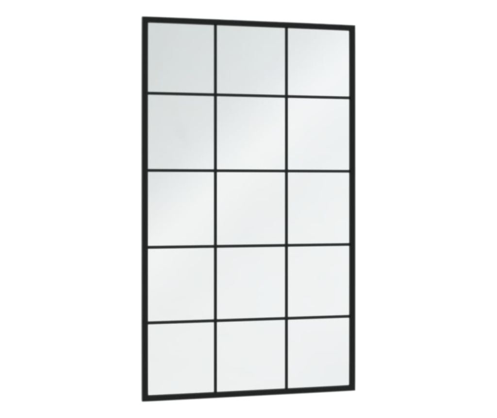 Стенни огледала, 6 бр., Черни, 100x60 см, Метал - 3