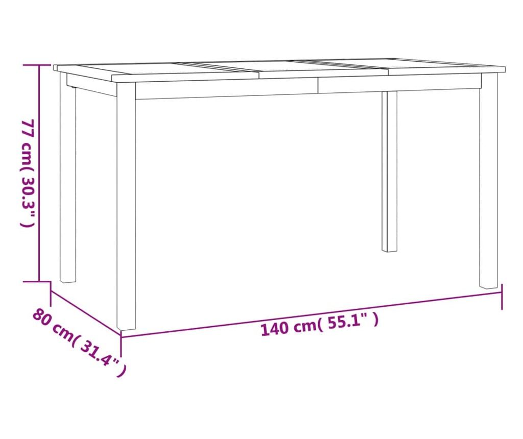 Градински комплект за хранене, масивен тик, 5 части - 10