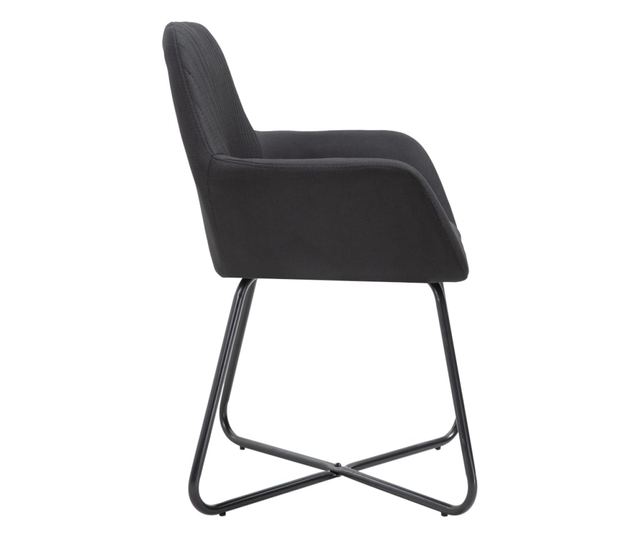 Kuhinjski stoli, 4 kosi, črni, tekstil