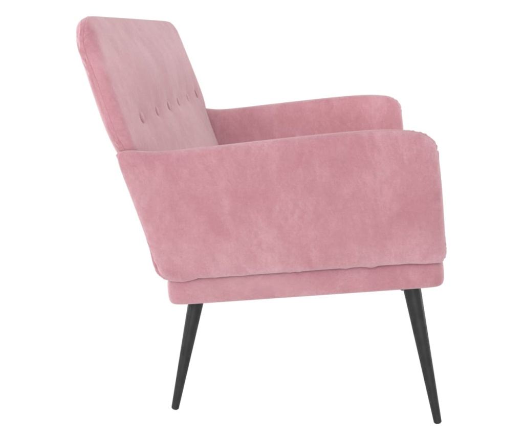 Диван, розов, 108x79x79 см, кадифе - 4