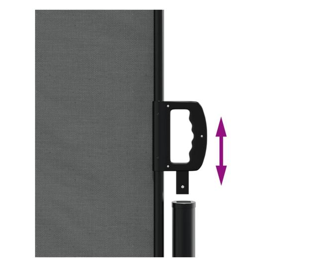 antracitszürke behúzható oldalsó napellenző 140 x 600 cm