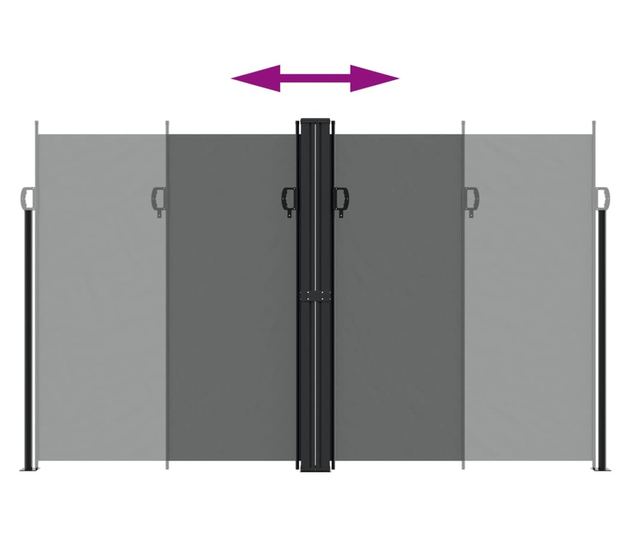 antracitszürke behúzható oldalsó napellenző 200 x 1000 cm