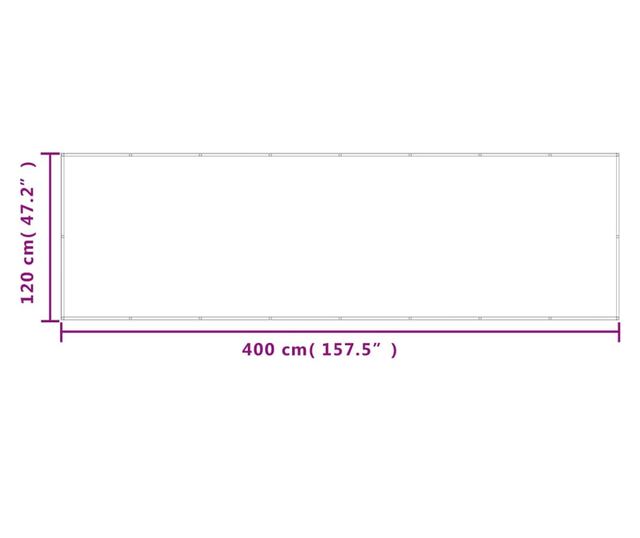homokszínű 100% oxford poliészter erkélyparaván 120 x 400 cm