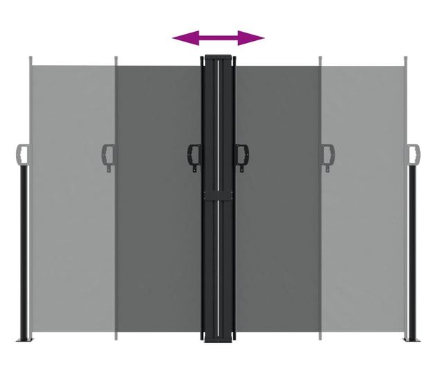 antracitszürke behúzható oldalsó napellenző 180 x 1200 cm