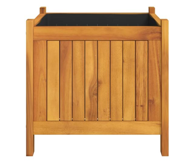 tömör akácfa kerti virágtartó béléssel 42 x 42 x 40 cm