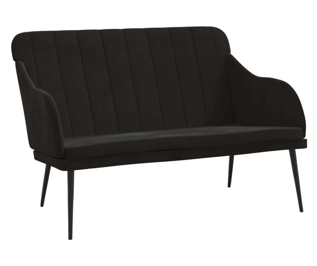 Пейка, черна, 110x76x80 см, кадифе - 2