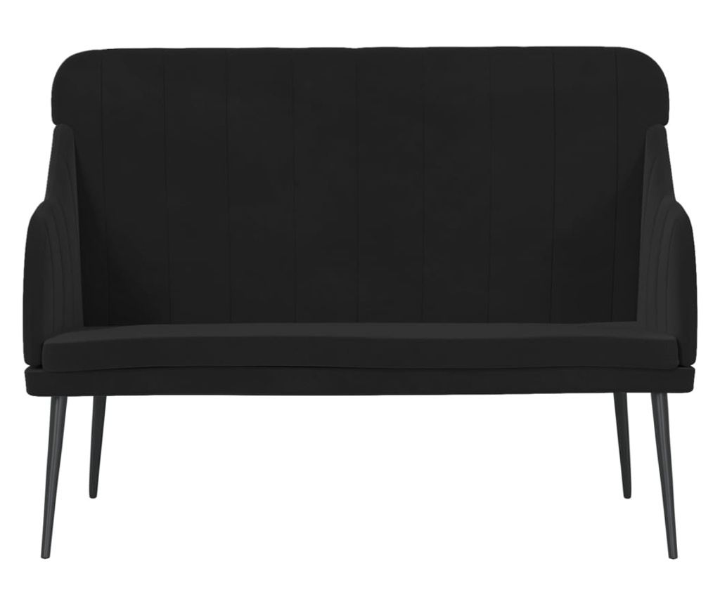 Пейка, черна, 110x76x80 см, кадифе - 3