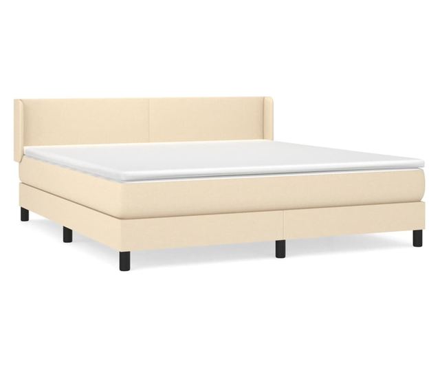 Боксспринг легло с матрак, крем, 160x200 см, текстил