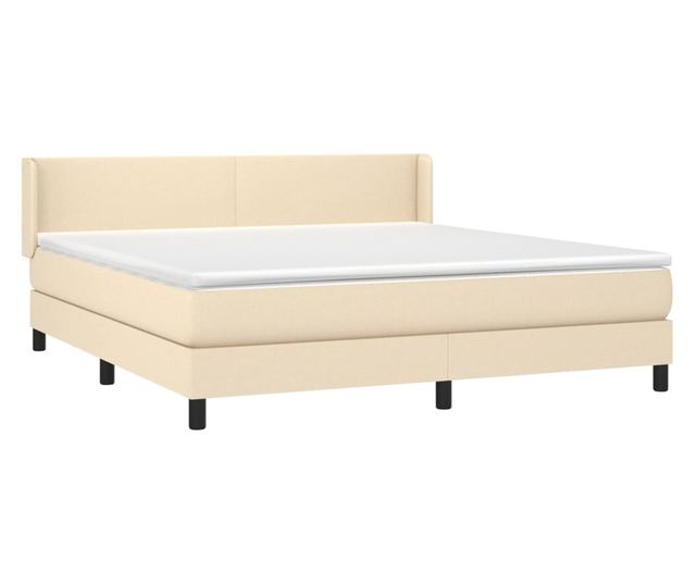 Боксспринг легло с матрак, крем, 160x200 см, текстил