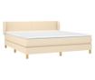 Континентално легло с матрак, кремаво, 180x200 см, текстил thumbnail 3