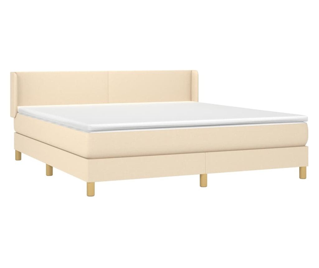 Боксспринг легло с матрак, крем, 160x200 см, текстил - 3