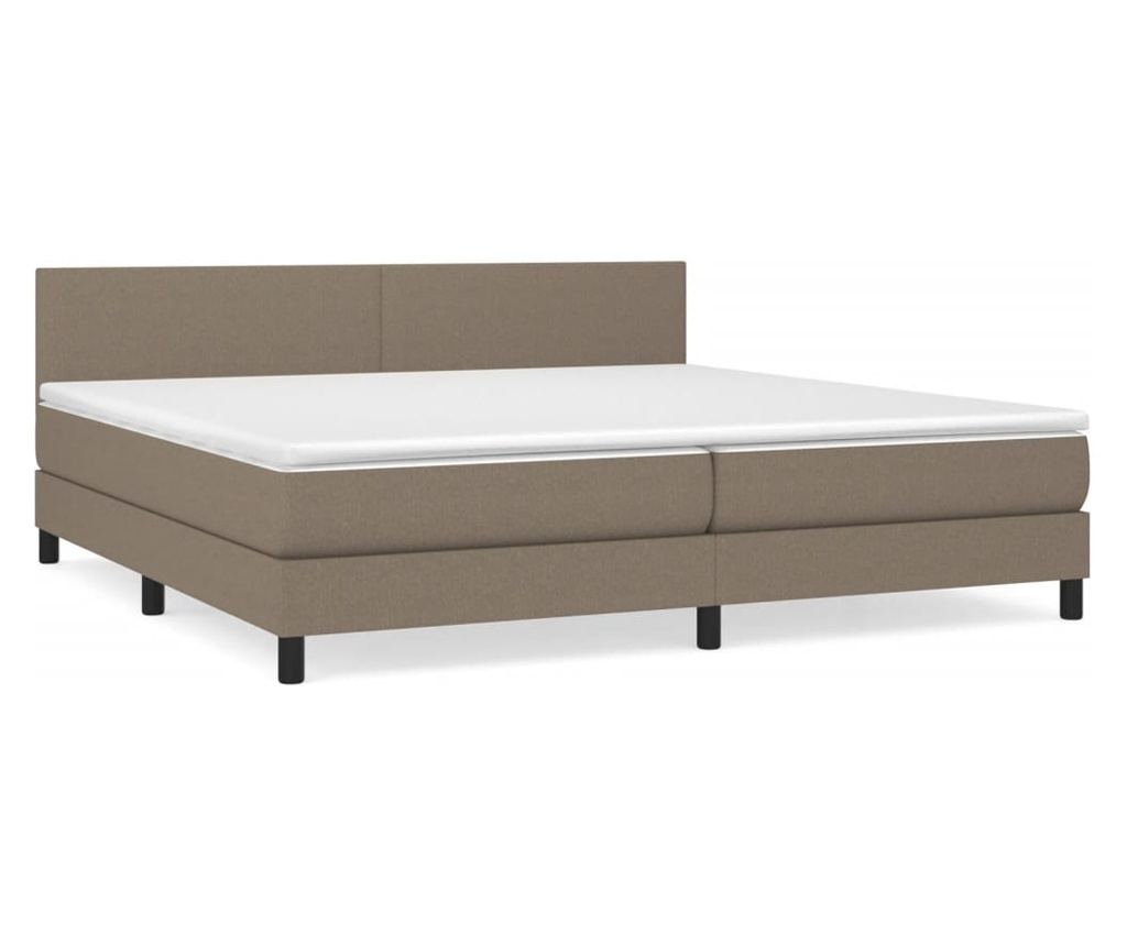 Боксспринг легло с матрак, таупе сиво, 200x200 см, текстил - 2