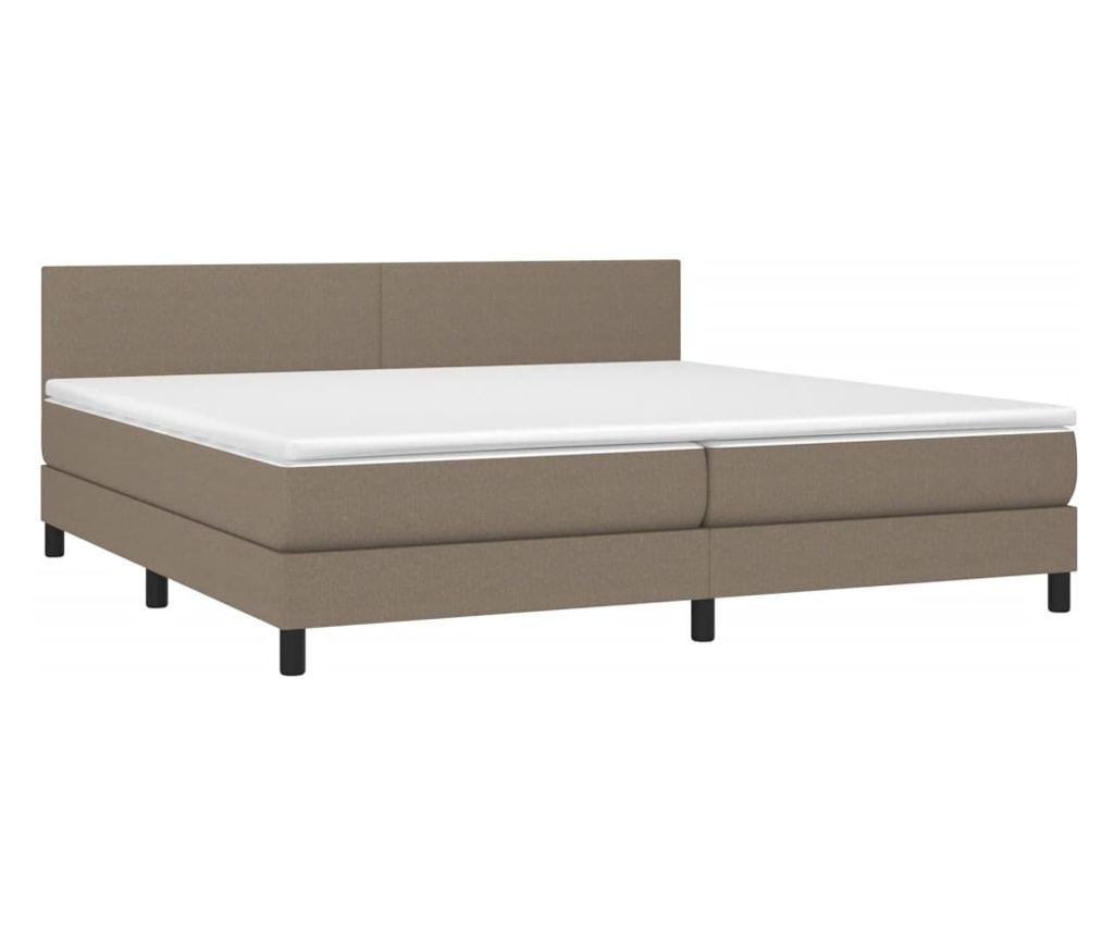 Боксспринг легло с матрак, таупе сиво, 200x200 см, текстил - 3