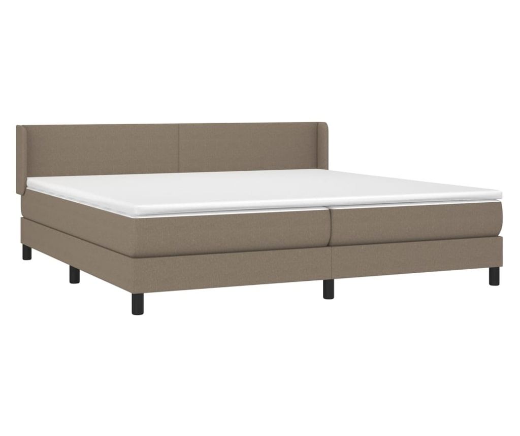 Боксспринг легло с матрак, таупе сиво, 200x200 см, текстил - 3