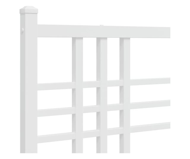 fehér fém ágykeret fejtámlával 183 x 213 cm