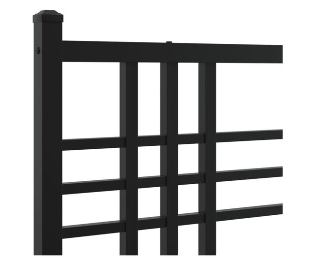 fekete fém ágykeret fejtámlával 160 x 200 cm