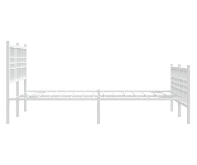 fehér fém ágykeret fej- és lábtámlával 140x200 cm
