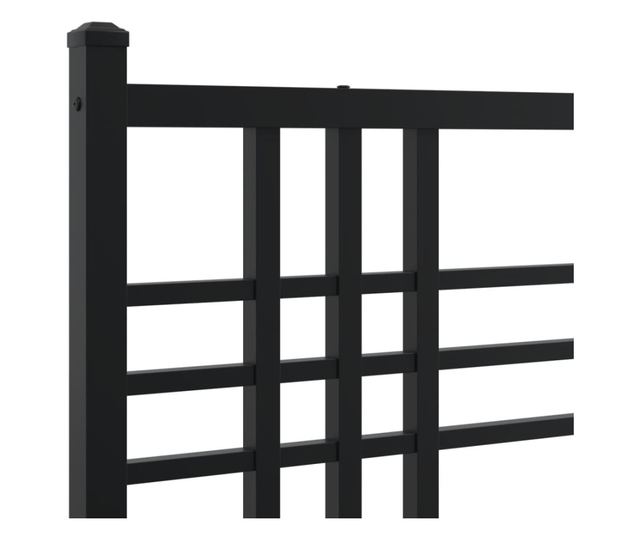 fekete fém ágykeret fej- és lábtámlával 80 x 200 cm