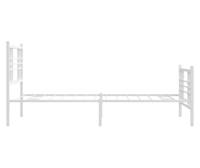 fehér fém ágykeret fej- és lábtámlával 90x200 cm