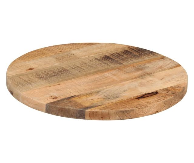 tömör nyers mangófa kerek asztallap Ø40 x 2,5 cm