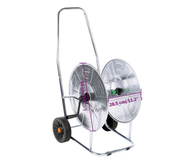 acél kerekes tömlődob 80 m 3/4" tömlőhöz