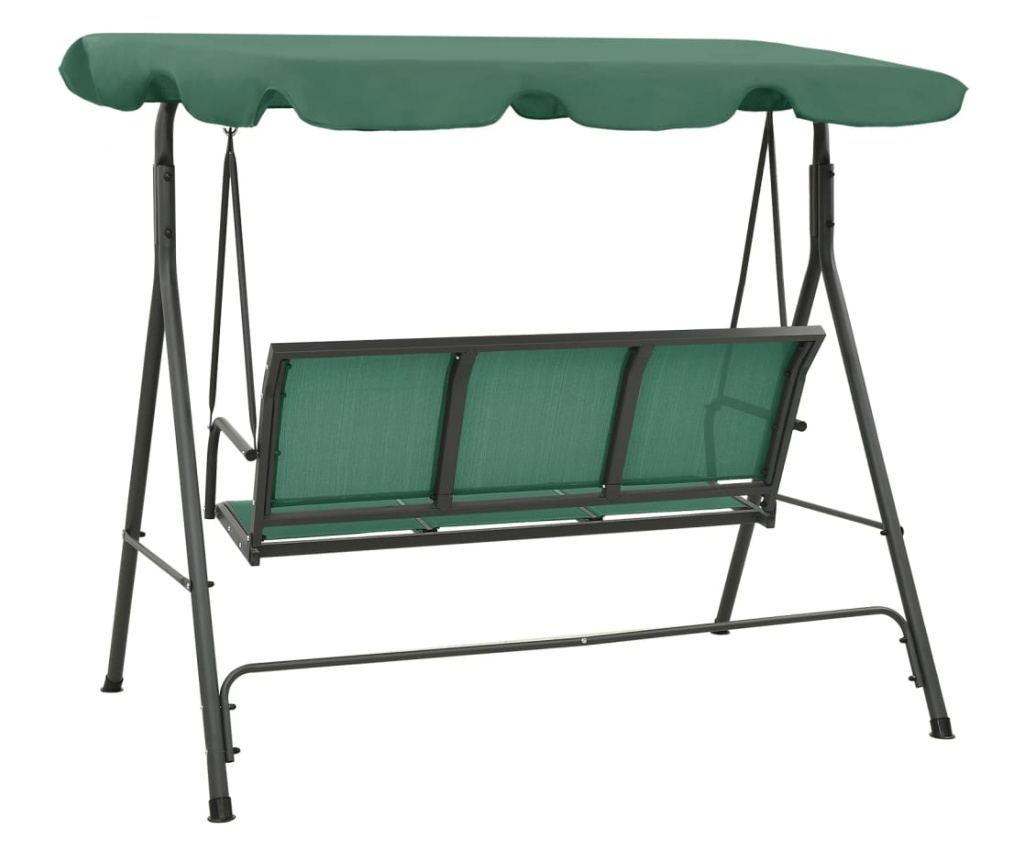 Градинска люлка, зелена, 170 см, текстилен и стоманен - 4