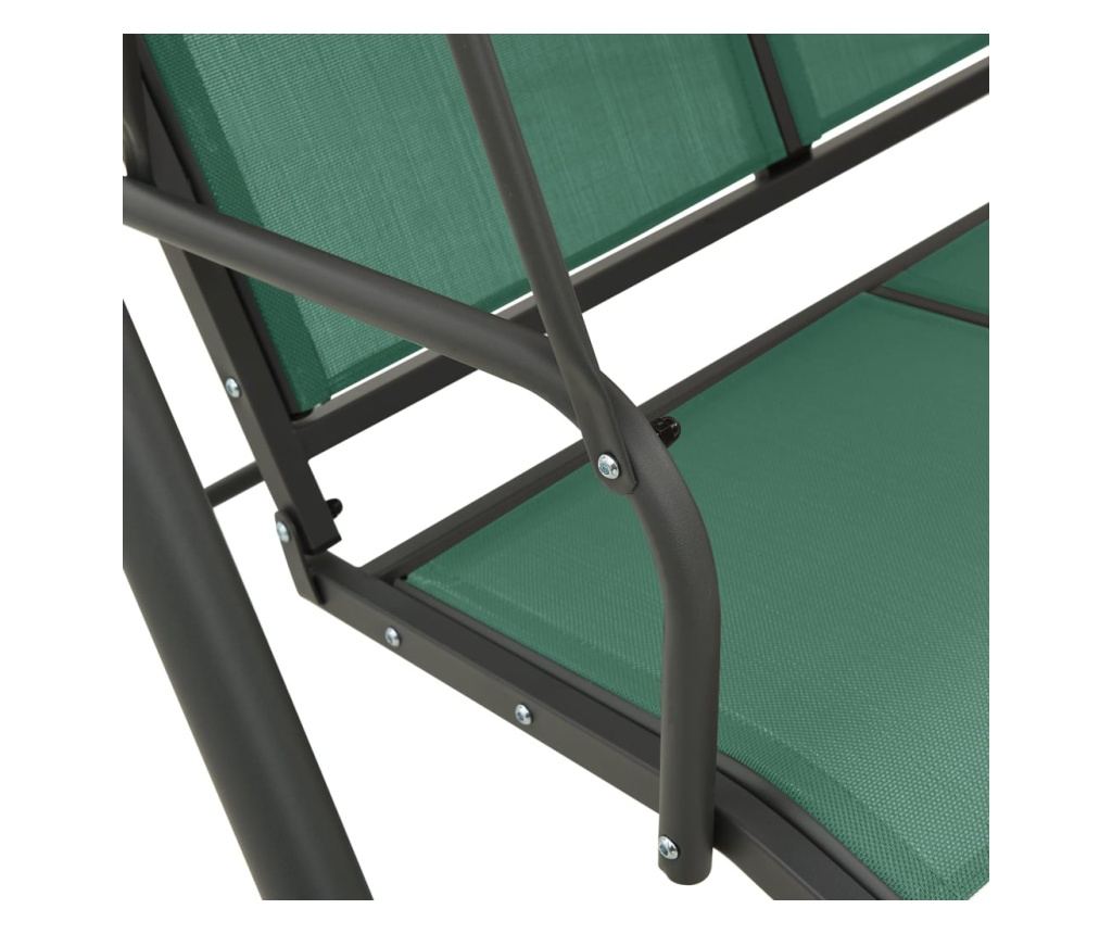 Градинска люлка, зелена, 170 см, текстилен и стоманен - 6