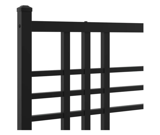 fekete fém ágykeret fej- és lábtámlával 107 x 203 cm