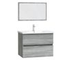 Мебелен комплект за баня, 2 части, Сонома сиво, Инженерна дървесина thumbnail 2
