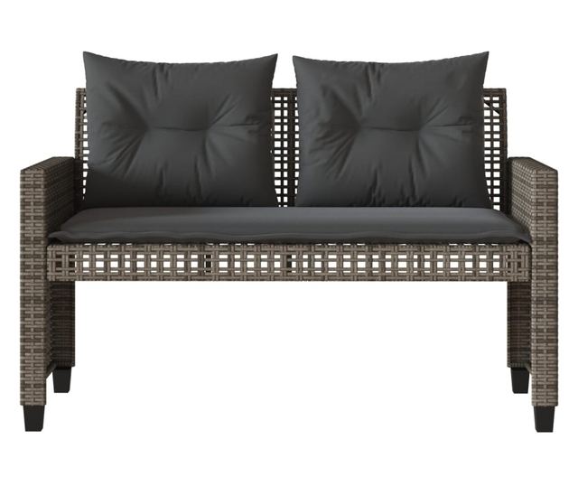 4 részes szürke polyrattan üveg kerti ülőgarnitúra párnákkal