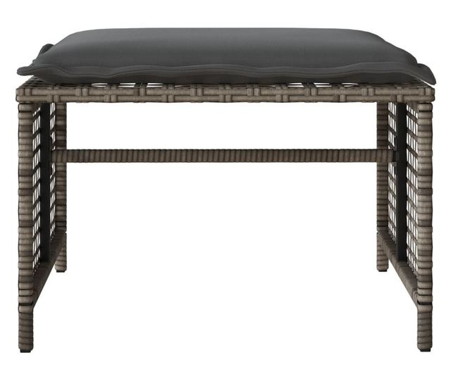 4 részes szürke polyrattan üveg kerti ülőgarnitúra párnákkal