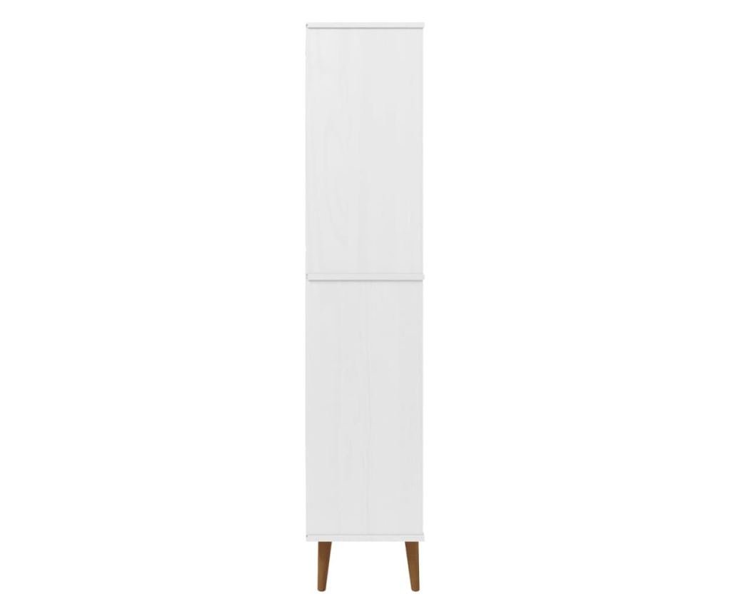 Ραφιέρα, λευκή, 85x35x170,5 εκ., μασίφ ξύλο πεύκου - 6