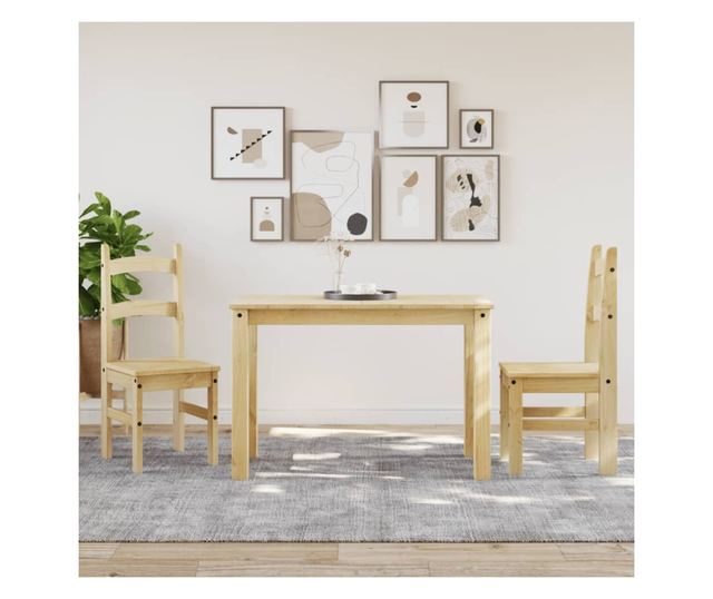 Jedilni stoli, 2 kosa, 40x46x99 cm, masiven borov les