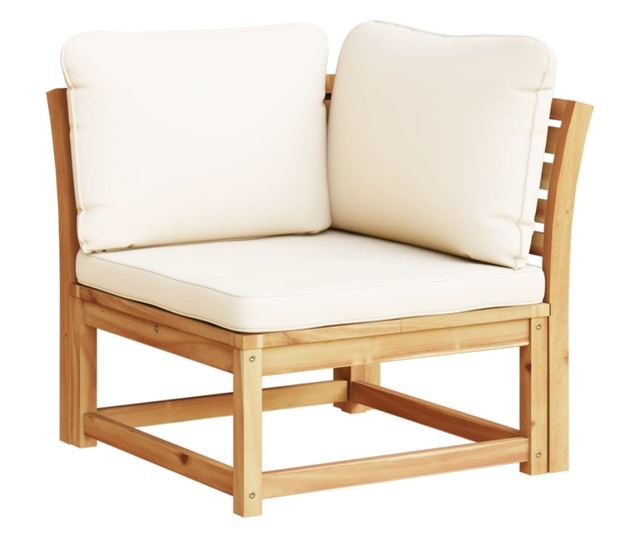 tömör akácfa kerti sarokkanapé párnákkal 73 x 73 x 65 cm