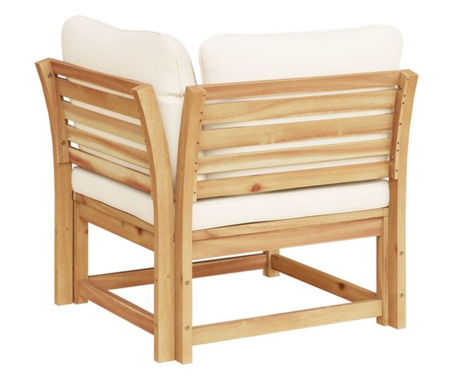 tömör akácfa kerti sarokkanapé párnákkal 73 x 73 x 65 cm