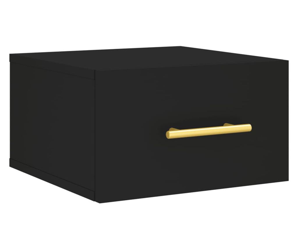 Стенна нощна шкафка, черна, 35x35x20 см - 2