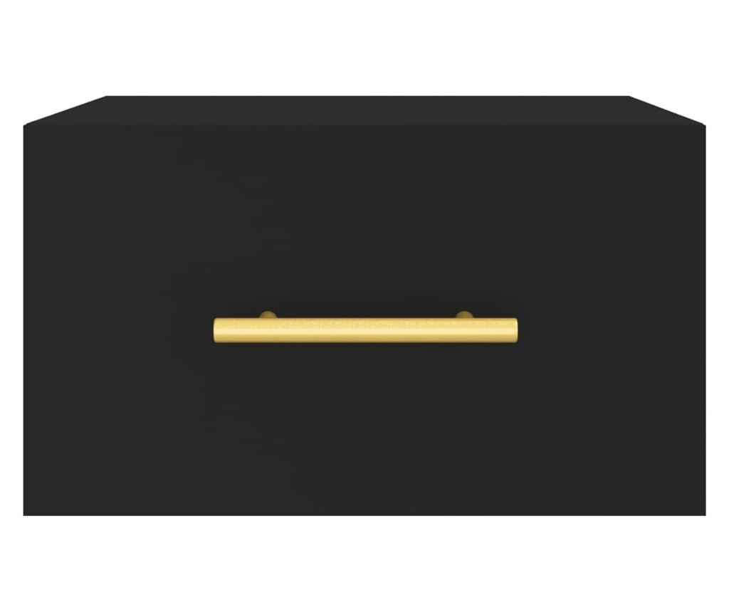 Стенна нощна шкафка, черна, 35x35x20 см - 5