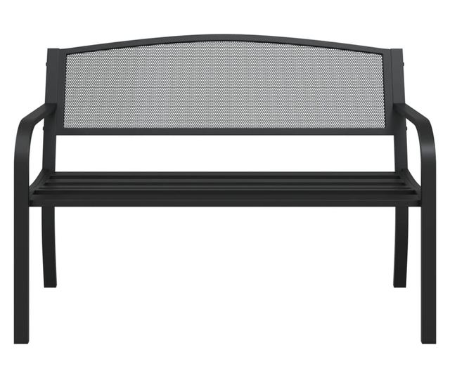 fekete acél kerti pad 119 cm