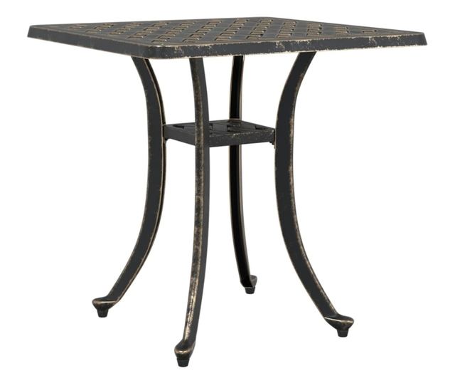 bronzszínű öntött alumínium kerti asztal 53 x 53 x 53 cm