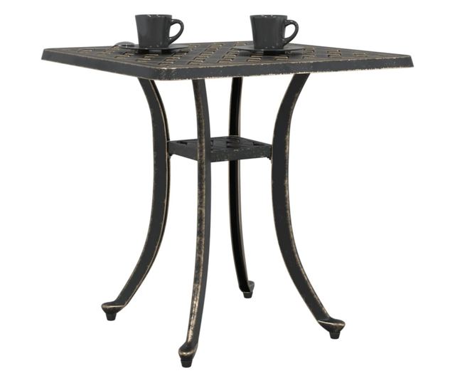 bronzszínű öntött alumínium kerti asztal 53 x 53 x 53 cm